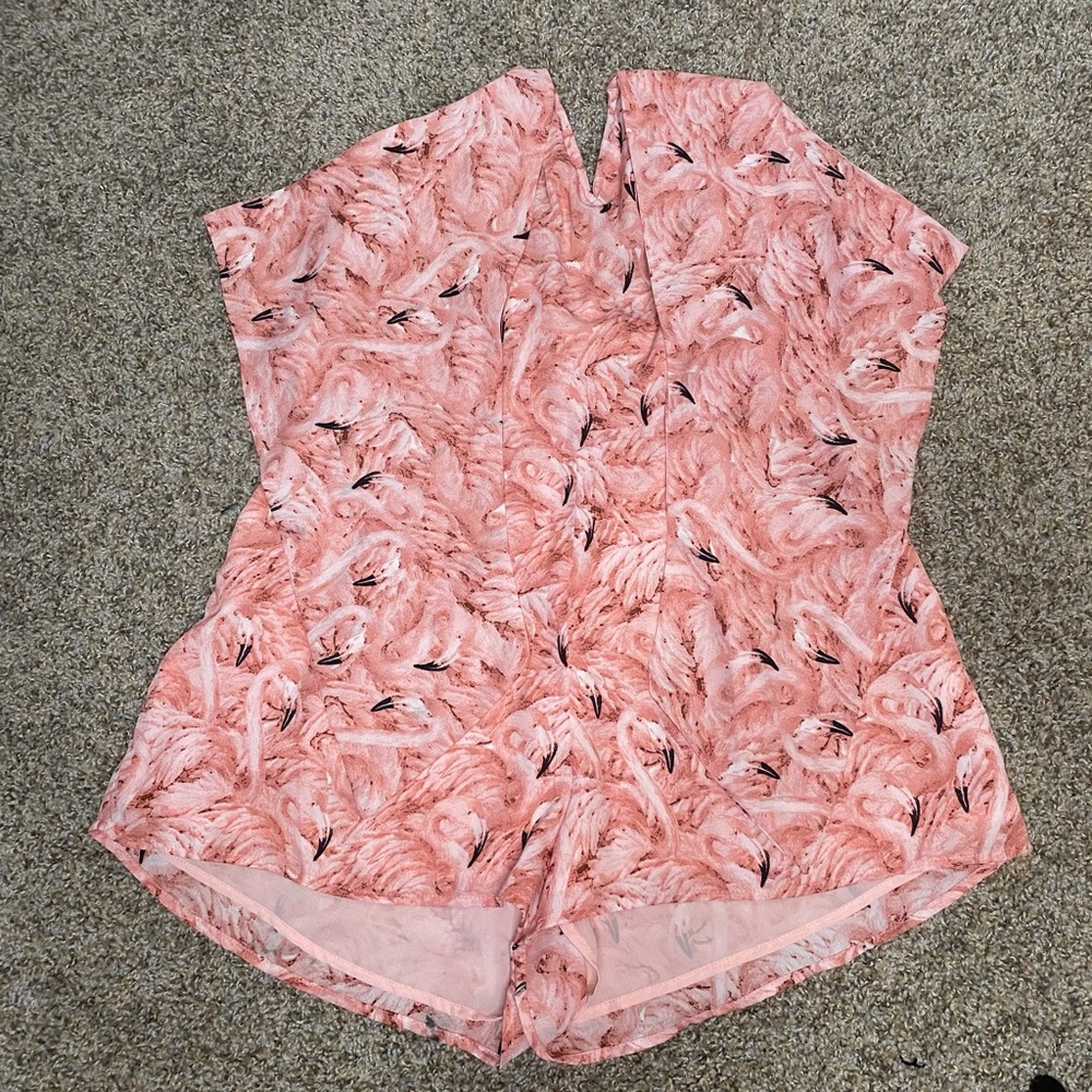 flamingo romper nwt